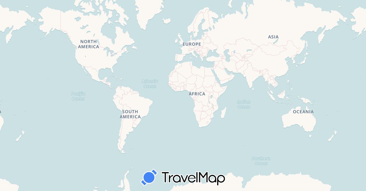 TravelMap itinerary: driving, bus, plane, cycling, train, hiking, boat in United Arab Emirates, Albania, Bosnia and Herzegovina, Spain, France, Greece, Croatia, India, Iran, Italy, Cambodia, Laos, Montenegro, Nepal, Pakistan, Portugal, Slovenia, Thailand, Turkey, Vietnam (Asia, Europe)